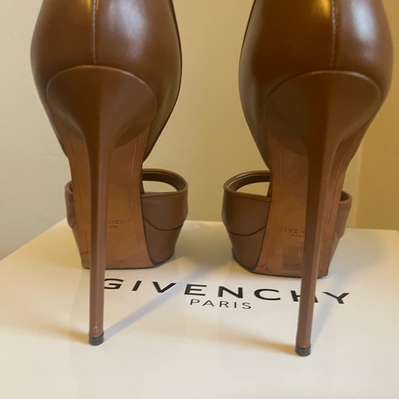 Givenchy Sandals 12,5cm Shark Marron Clair Leather Shoes size 39EU - Picture 3 of 12